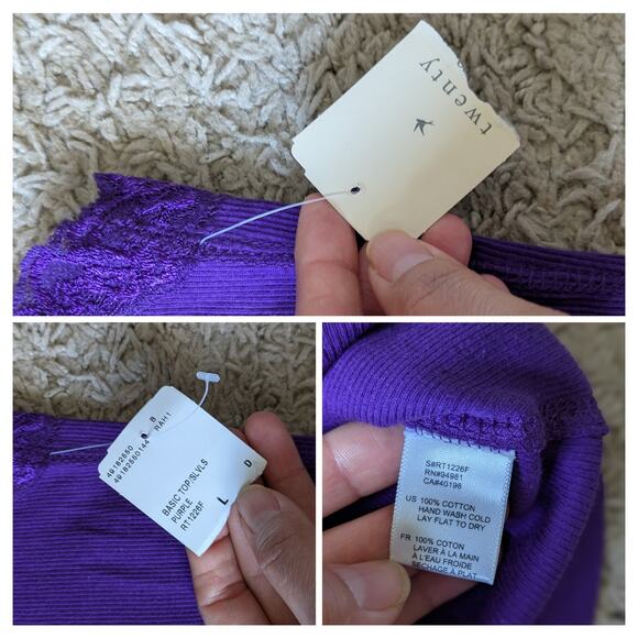 Y2K Deadstock Forever 21 Babydoll Tank Top L Purple Lace Ribbed Coquette Kawaii - Picture 5 of 7